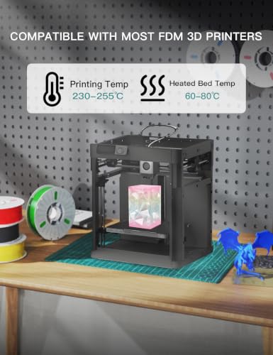 Image of PINBALL Clear PETG 3D Printer Filament 1.75mm ±0.02mm, Multicolor Transparent Rainbow Filament, Translucent PETG Filament, 1KG /2.2lbs
