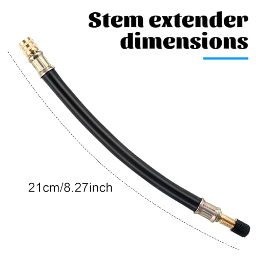 Image of Nogeqi 2PCS Tire Valve Extender, Flexible Air Valve Extension Adaptor for Universal Bike Scooter Motorcycle Truck Rv Cars (Black, 8.27 Inch)