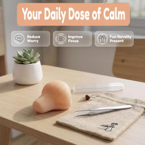 Portable Pimple Popping Toy, Realistic Silicone Nose Pimple Popper Toy, Refillable Blackhead Popping Toys for Stress Relief, Anxiety Distraction, Sensory Satisfaction, Couples Novelty Play (Beige) - Image 2