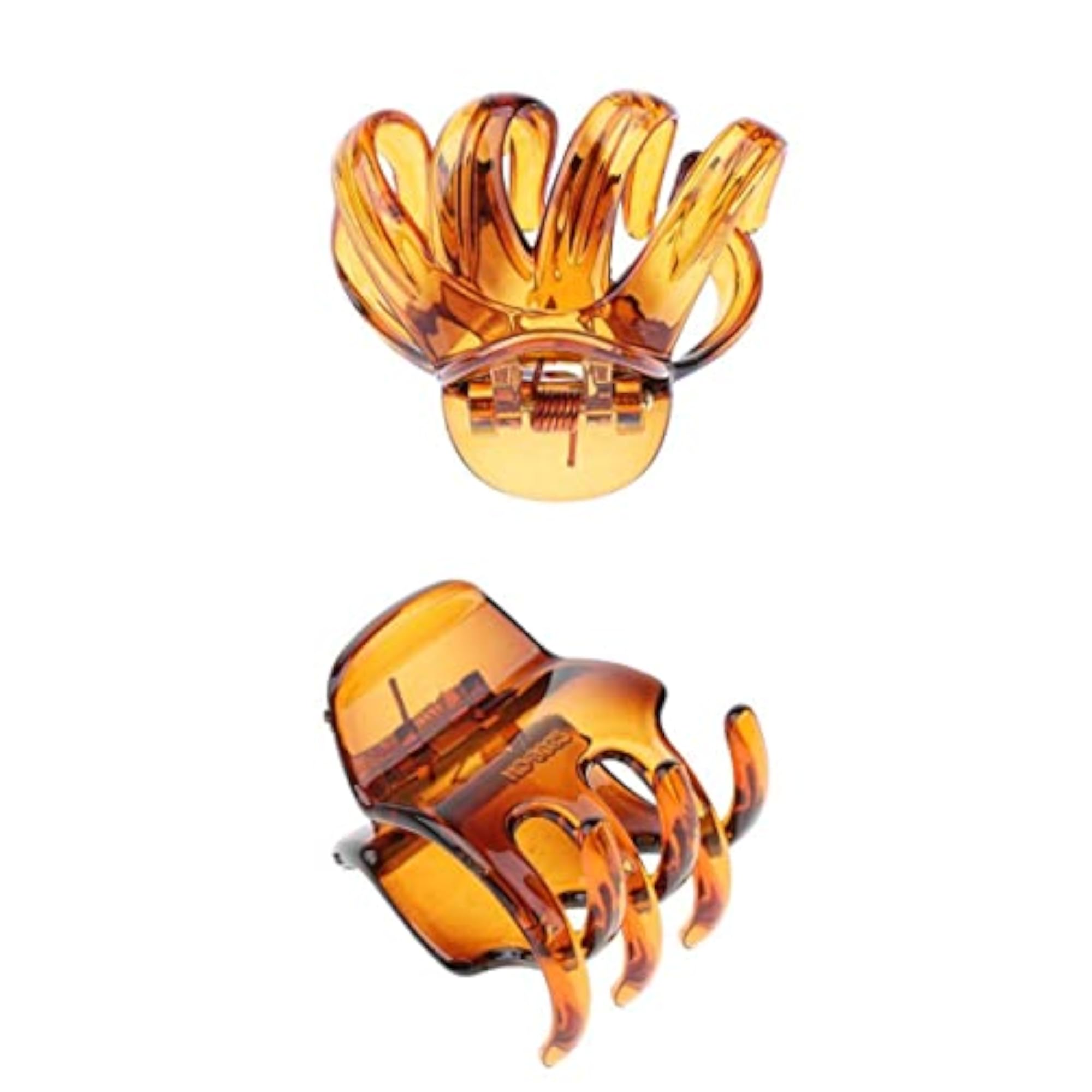 2x Hair Claw Grip Women Jaw Folding Clips Accessories, Brown