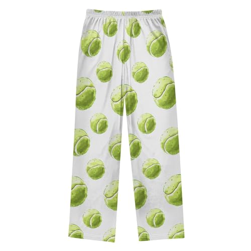 Pajama Pants Watercolor Tennis Balls Long Sleep Pants Lounge Bottoms2