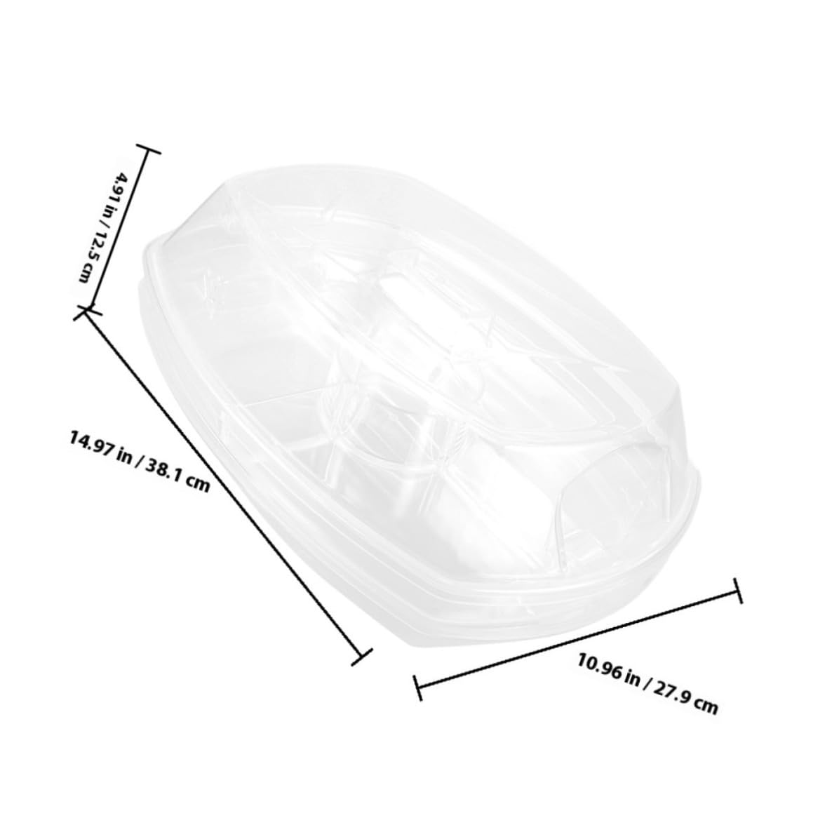 Luxshiny Vassoio Refrigerato in Plastico con 4 Scomparti e Coperchio per Antipasti e Frutta, Design Multiuso per Feste e Conservazione