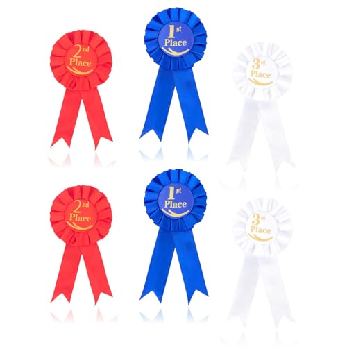 6 unidades de rosetón de precio, juego de rosetas de 1, 2, 3 plazas, rosetas para ganadores, rosetas para medallas, rosetas, bandas de rosetas, lazos de torneo, juego de medallas