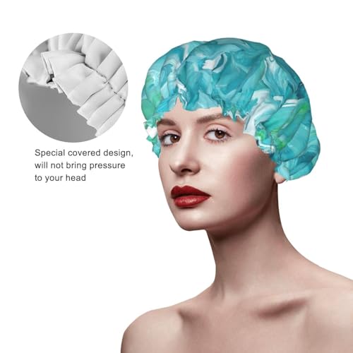 Bonnet de douche étanche pour cheveux longs protégeant de l'humidité - 4