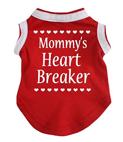 Petitebella Mommy's Heart Breaker Puppy Dog Shirt (Red, Large)