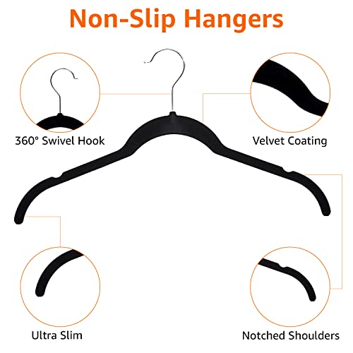 Amazon Basics Kledinghanger, zacht, zwart, set van 50 - Image 3
