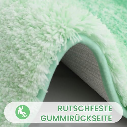 Homaxy Weich Flauschige Badezimmerteppich, Badematte, 51 x 76 cm, Grün – Ansicht 3