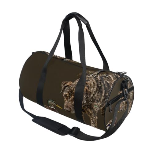 Bolsa de gimnasio redonda de lona ligera para deportes y caza de aves acuáticas