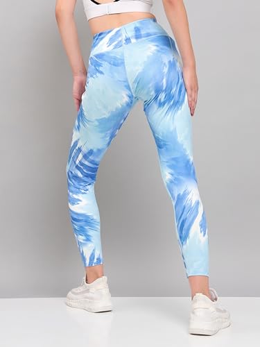 Image of TECHNOSPORT Womens Skinny Fit Activewear Tights for Running, Gym, Sports and Regular Use, Antimicrobial and Printed