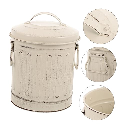 GAROZATION Ascheeimer Mit Deckel Feuerfester Aschebehälter Für Kamin Und Grill Stabiler Aufbewahrungseimer Für Kohlen Und Asche Vintage