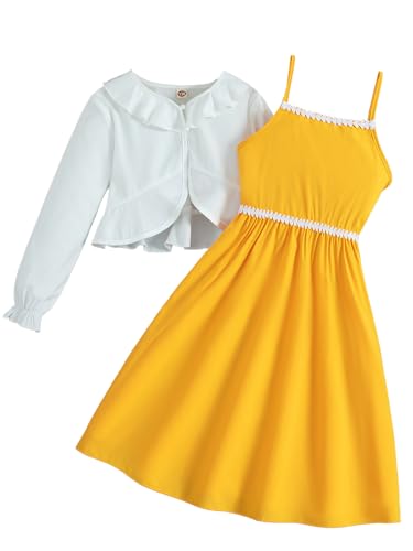 Girls Cami Dress Elegant Princess Spaghetti Strap Solid High Waist Flared A Line Party Midi Dresses