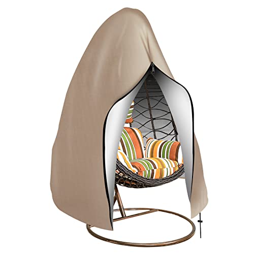 Teynewer Patio Hanging Egg Chair Cover, Outdoor Single seat Cocoon Swing Egg Chair Cover Waterproof with Zipper