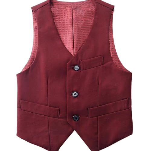Kids Boys Dress Vest Toddler Slim Fit Formal Wedding Suit Vests Youth Boy Prom Party Ring Bearer Suits Waistcoat