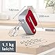 Bosch Handrührer Styline MFQ40303, 2 Rührbesen, 2 Edelstahl-Knethaken, spülmaschinengeeignet, 5 Stufen plus Turbostufe, 500 W, Deep Red/silber