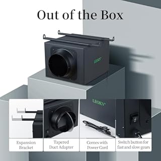 Ultra Quiet 4Inch In Line Fan,2 Speeds 200CFM Innovative low-noise design It is suitable for ventilation and air exchange in bedrooms,bathrooms,kitchens,studios and other places All-copper wire motors