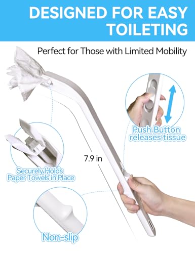 Toilet Aids Kit for Wiping Bottom - Long Reach Comfort Butt Wiper Tool for Disabled, Elderly and Surgery Recovery, Butt Cleaner Wiping Aid, Personal Hygiene Kit, Bathroom Mobility Aid - Image 3