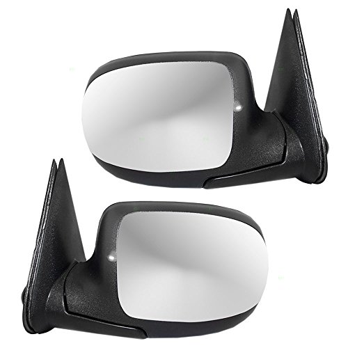 Brock Replacement Driver And Passenger Set Power Side Door Mirrors Heated Chrome Cap Compatible With 1999-2002 Silverado Sierra Pickup Truck #TOP1