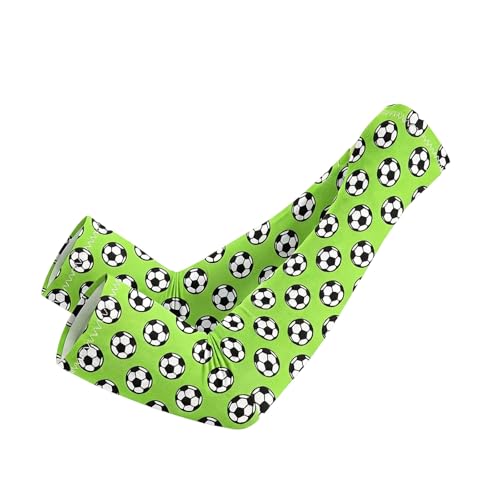 WAZHAKU Protector de brazos para fútbol, impresión UV, transpirable, para actividades al aire libre, artículos para fans, verano, ligeras, fibra térmica, protección solar, R verde., Talla única