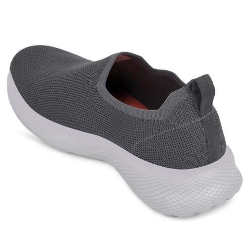 Image of Liberty Leap7x GHD-89E Men Sports Walking Shoes - Black & Grey | Comfortable and Durable Slip-On Closure - Suitable for Non-Lacing Running, Gym, Jogging and Outdoor Shoes for Man - Cushioned Footbed