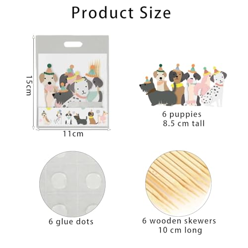 Gkhlg 36 Stück Hund Cupcake Toppers Muffin Deko Farbenfrohe Hund Geburtstag Tortendeko für Kinder Märchen Party Hundegeburtstag Babyparty Taufkuchen Zuhause