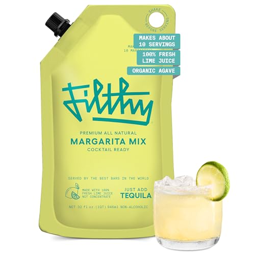 Filthy Margarita Mix, Premium Cocktail Mixer, All-Natural, Non-GMO, Vegan & Gluten-Free, Made with...