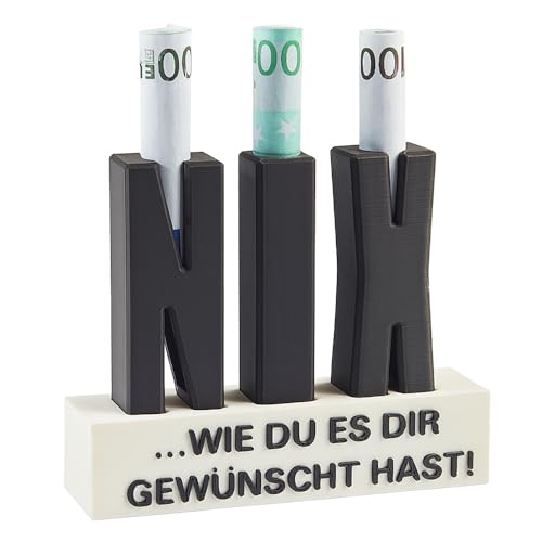 NIX Geldgeschenk Lustige 3D Buchstaben mit Geldversteck Originelles Geschenk für Männer & Frauen zum Geburtstag Kreative Idee für alle die nichts wollen (A)