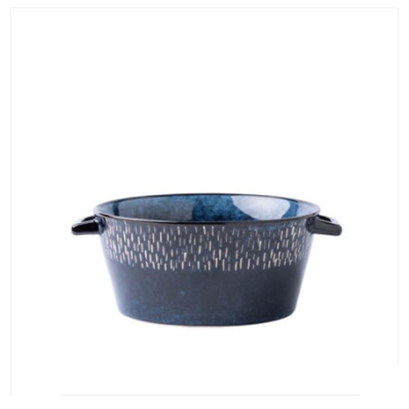 Miska ceramiczna na zupę, ceramiczna miska binauralna, kreatywna zastawa stołowa, odpowiednia do sałatek, płatków śniadaniowych, owoców i makaronu, średnica otworu miski 7,5 cala