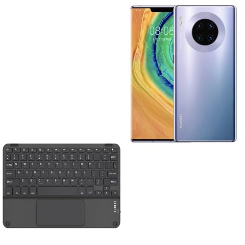 BoxWave Keyboard Compatible with Huawei Mate 30 Pro 5G - SlimKeys Bluetooth Keyboard with Trackpad, Portable Slim TouchPad - Jet Black