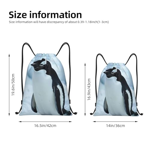 Penguin print Drawstring Bag Sack Gym Bag Ditty Bag for Gym Traveling, Hiking, Yoga, Shopping for Adult4