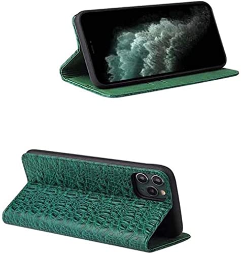 Étui pour Apple iPhone 13 Mini vert antichoc style crocodile - 5