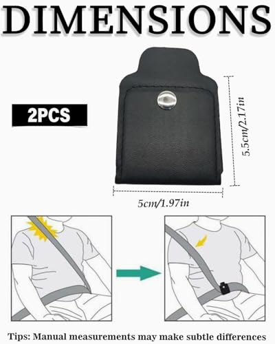 BNREOZA 2 Stück Leder Sicherheitsgurt Clip, Auto Sicherheitsgurt Versteller Universal Auto Sicherheitsgurt Clip Sicherheitsgurt Versteller für entspannende Schulter Nacken und Hals