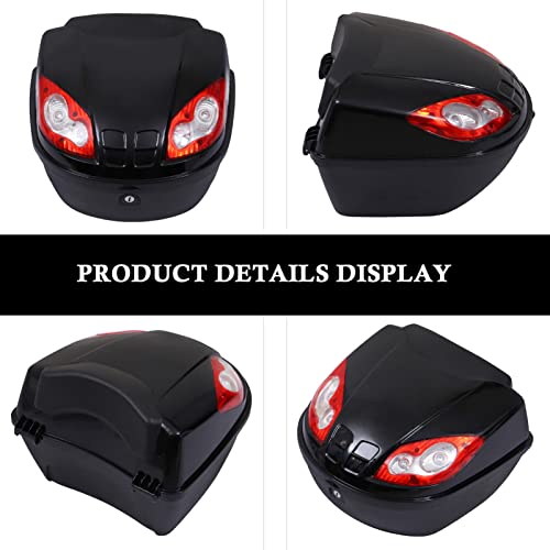 image for LIOOBO Motorcycle Tail Box: Motorcycle Rear Trunk, Top Lock Storage Ca