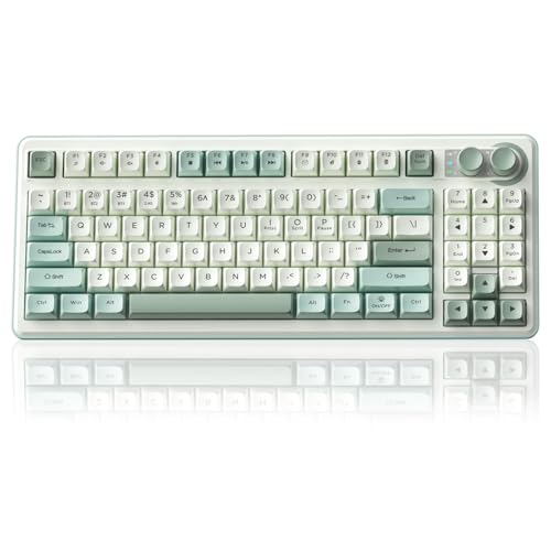 Image of CORBOBO SOLAKAKA SK90-75% Wireless Keyboard, Cute Creamy Gaming Keyboard with Number Pad, Tri-Mode BT5.0 /2.4G /USB-C, Media Knob, RGB Backlit, Quiet Keys Silent Office Keyboards for PC MAC