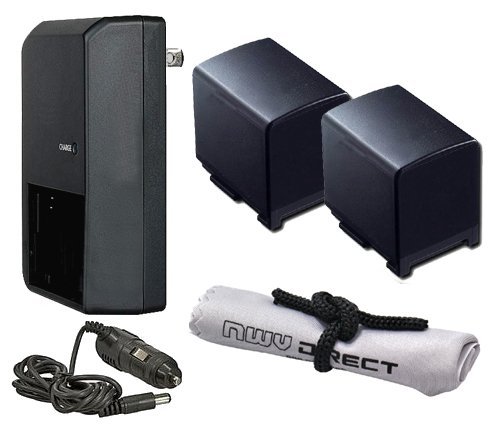 Canon Vixia HF G40 alta capacidad "inteligente de pilas (2 unidades) + AC/DC cargador de viaje + NWV directa de microfibra gamuza de limpieza.
