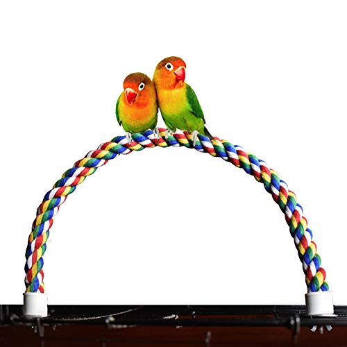 Image of lasenersm 1 Piece Bird Perch Bird Toy Bird Spiral Rope Perch Bird Spiral Cotton Rope Perches Bird Cage Accessories Parakeet Climbing Stand Bar Parrot Cotton Swing Climbing Standing Toys(26.32 Inch)