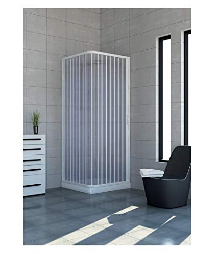 Mampara de Ducha 80x90 CM 185 de PVC mod. Acquario con apertura Lateral