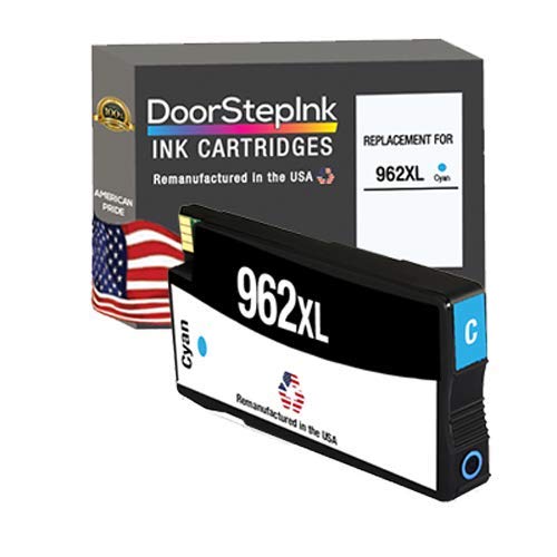 DoorStepInkRemanufactured HP 962XL Cyan, High-Yield Ink Cartridge for HP OfficeJet Pro 9010, 9012, 9013, 9015, 9016, 9019, 9020, 9025 – Reliable Replacement Ink for Quality Printing