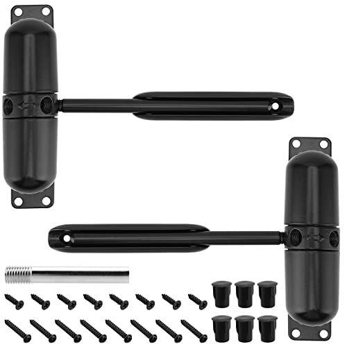 Jeuihau 2 Pcs Safety Spring Door Closer, Automatic Door Closer, Safety Spring Closer To Convert Hinged Doors To Self Closing Door, Black #TOP28