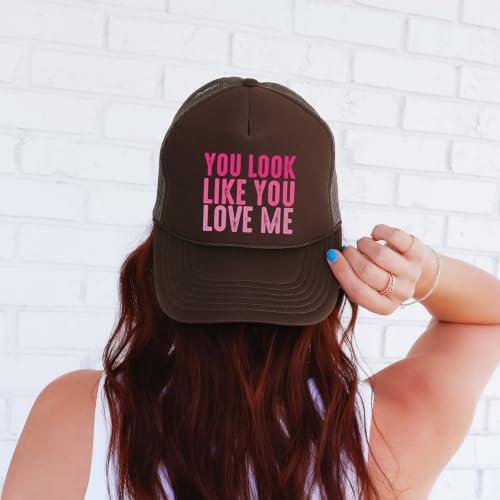 Image of You Look Like You Love Me Trucker Hat Country Song Lyrics Adult Classic 5 Panel Mesh Snapback