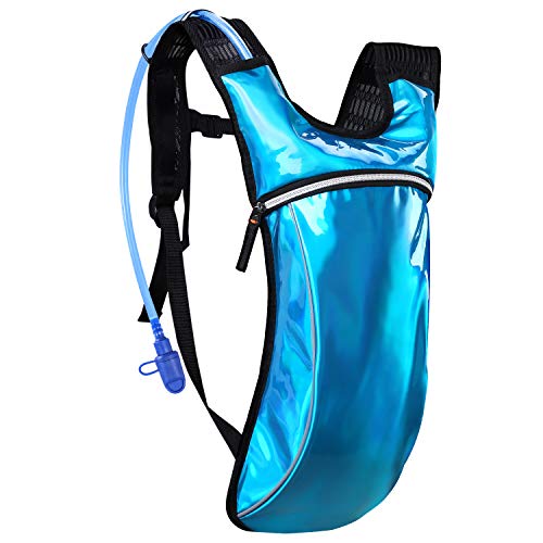 KUYOU Hydration Pack,Hydration Backpack with 2L Hydration Bladder Lightweight Insulation Water Pack for Festivals, Raves, Hiking, Biking, Climbing, Running and More (Blue)