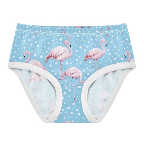 Wusikd Flamingo Cute Girls' Underwear Cotton Cartoon Blue Girls Briefs Soft Toddler Underwear 2T