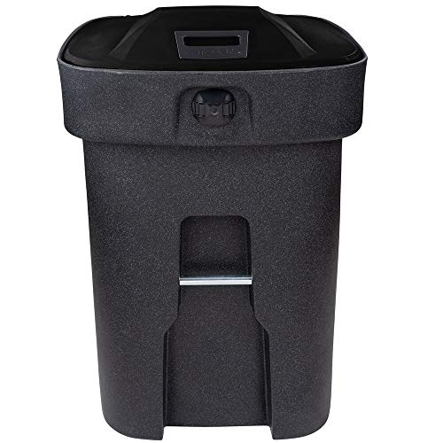 Caneca de basura rectangular con ruedas y tapa bloqueable miniatura 3