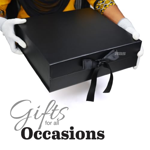 Image of RBS- LARGE Gift Boxes (34 x 33 x 10cm) Gift Boxes for Packaging (1 Pack) Hamper Boxes for Gift Holds Upto 10 kg Gift Packing Box for Gifting Hamper Box (Large Black)