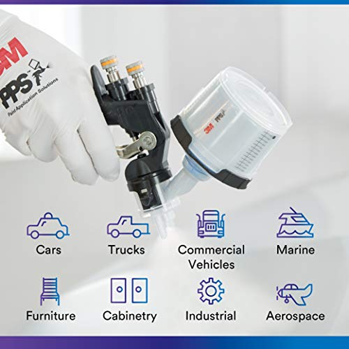 Image of 3M PPS 2.0 Spray Gun Cup, Lids and Liners Kit, 26328, Micro, 3 Ounces, 125-Micron Filter, Use for Cars, Furniture, House and More, 1 Mini Paint Cup, 50 Micro Liners, 50 Lids, 32 Sealing Plugs
