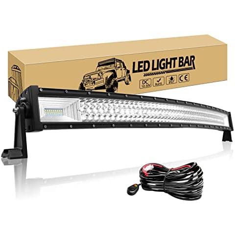 Willpower 42 inch 540W Curved LED Light Bar Spot Flood Combo Beam LED Bar Wiring Harness 12V 24V Waterproof Fog Work Lamps Offroad Driving Lights for 4x4 Tractor Truck ATV UTV SUV Boat Cover