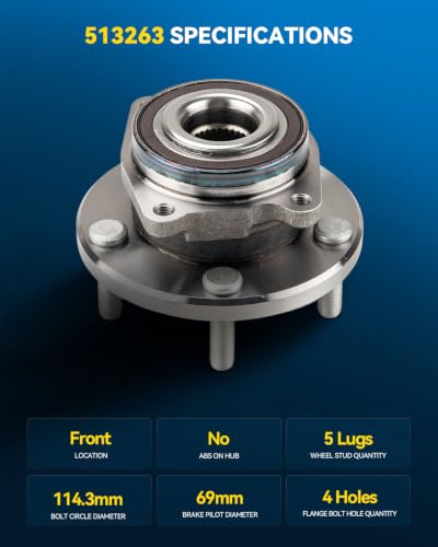 Image of PHILTOP 513263 x2 Front Wheel Bearing Hub Assembly for Chrysler 200