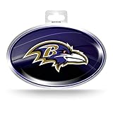 Rico Industries NFL Football Baltimore Ravens Metallic Oval Sticker