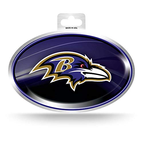 Rico Industries NFL Football Baltimore Ravens Metallic Oval Sticker