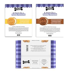 Three dog bakery lickn crunch sandwich cookies variety pack premium treats for dogs carobpeanut butter goldenvanilla pupper butters 378 ounces 3 pack  urban country home decor