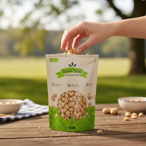 1kg Amendoim Torrado Crocante Sem Pele Mundo Nutri - Com Sal
